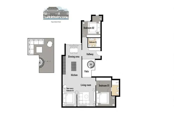 3br Ac Heaven Of Harmony Luxpenthouse Theater View Apartmán Praha